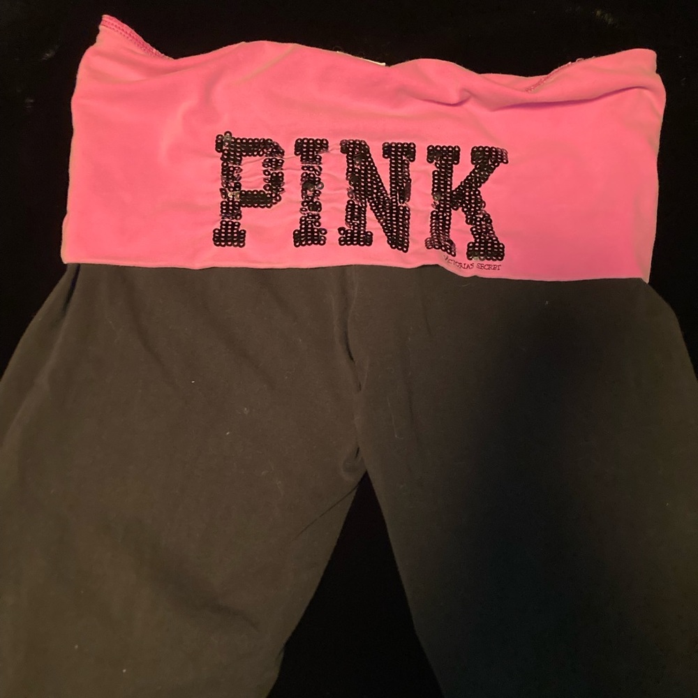 PINK Victoria’s Secret Vintage Y2K Sequin Flare Yoga Pants